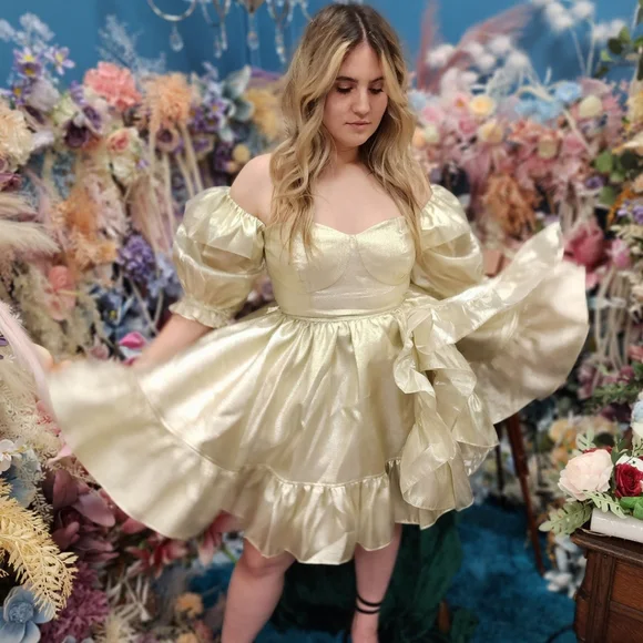 Selkie Bebe Bloom Dress in Champagne - Picture 2 of 11